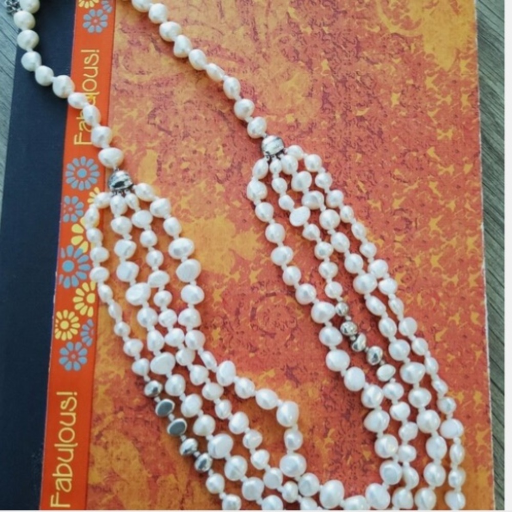 Silpada Sterling Silver and Pearl Layer Cake Necklace N2268